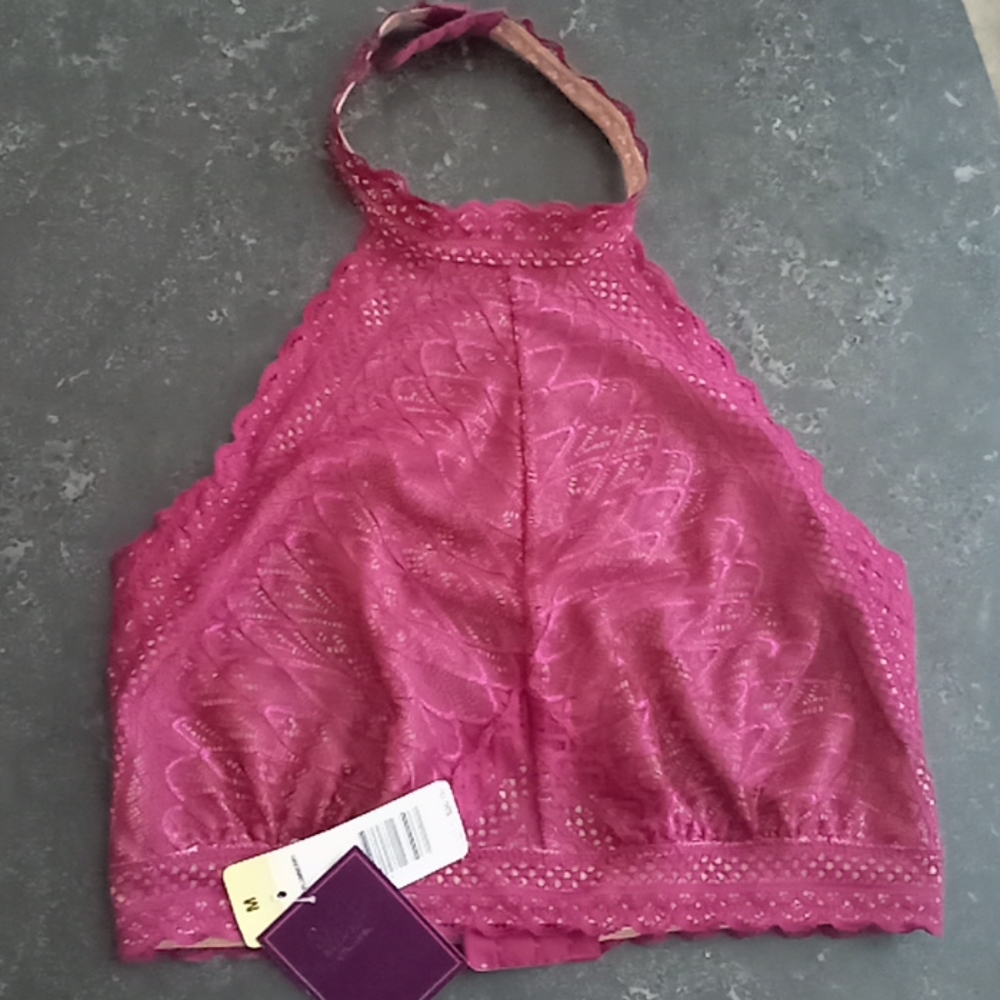 Beautiful Plumberry SAKI SILVER halter sz M